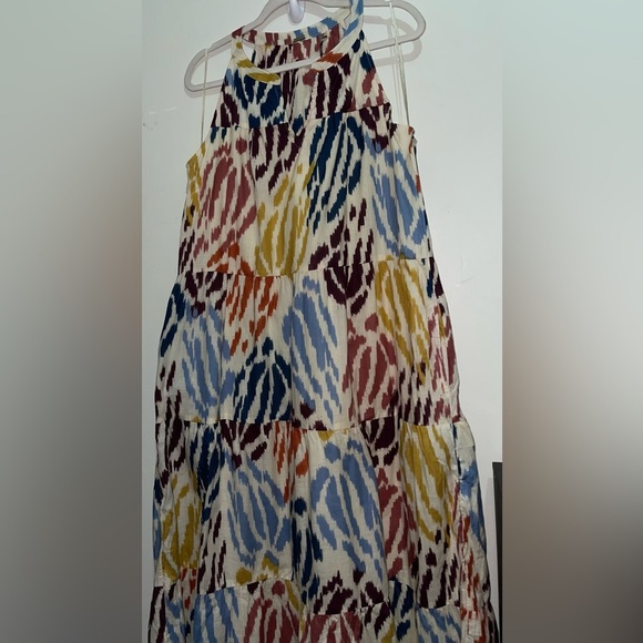 T Tahari Abstract Print Tiered Maxi/Midi Prairie Peasant modest Dress - Picture 12 of 16